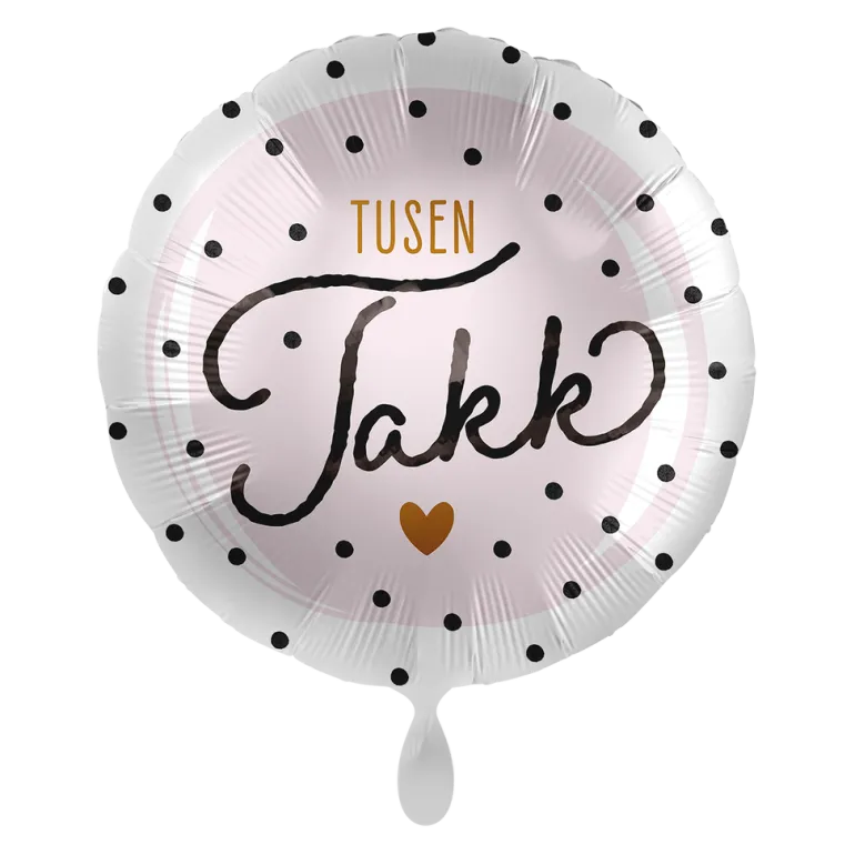 Folieballong - "Tusen Takk" - Prikker