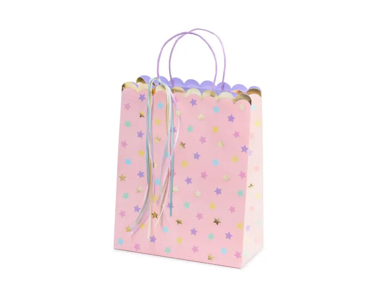 Gavepose Papp - Rosa - Stjerner