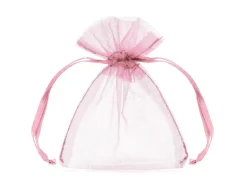 Godteposer - Organza - Lys Rosa Tekstil