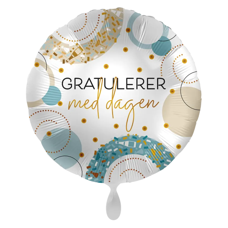 Gratulerer med dagen - Blå og gull