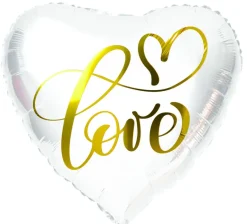 Hvit hjerteballong - "Love"