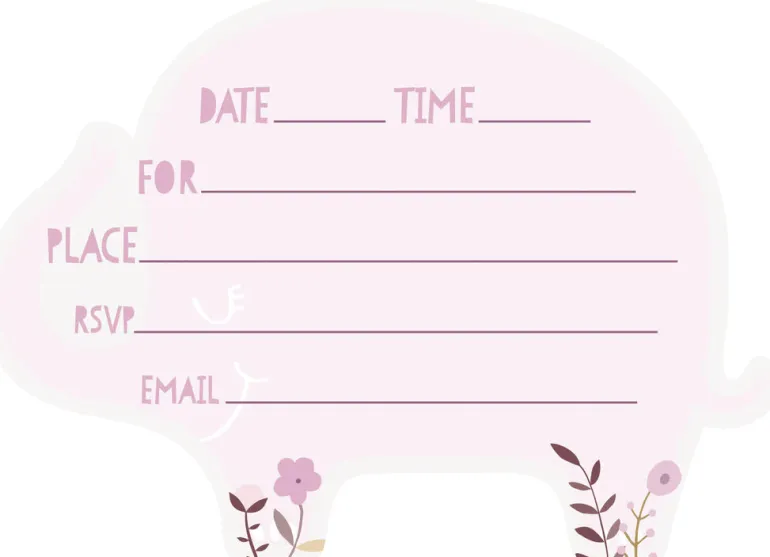 Invitasjoner - Babyshower Umbrellaphants