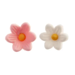 Kakedekor Margeritter - Rosa og hvit