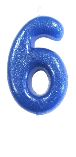 Kakelys - Nummer 6 - Glitter Blå