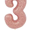 Kakelys - Nummer 3 - Glitter Rosegull