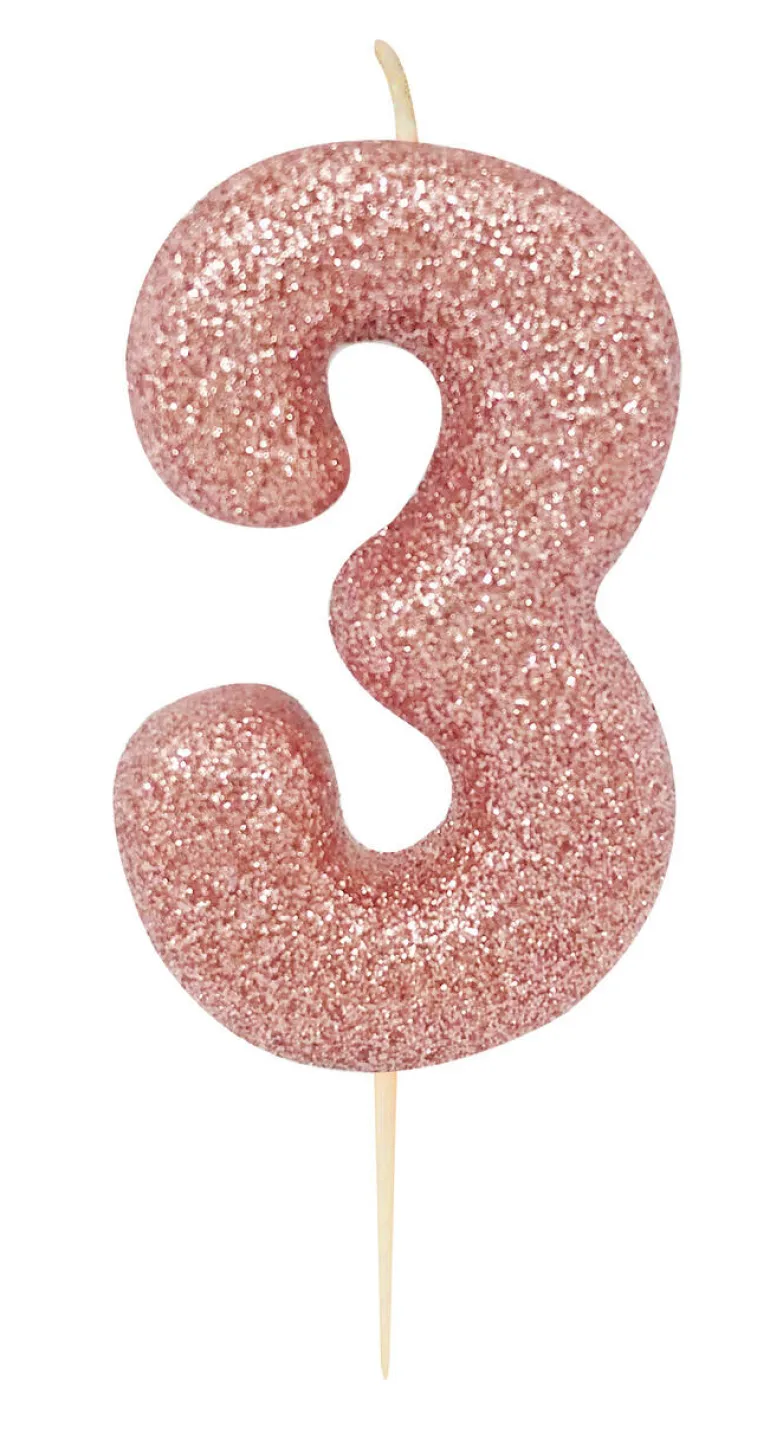 Kakelys - Nummer 3 - Glitter Rosegull