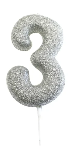 Kakelys - Nummer 3 - Glitter Sølv
