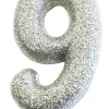 Kakelys - Nummer 9 - Glitter Sølv