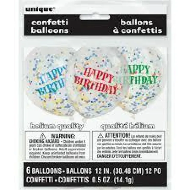 Konfettiballonger - Happy Birthday