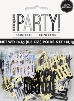 Konfetti - Happy Birthday - Svart