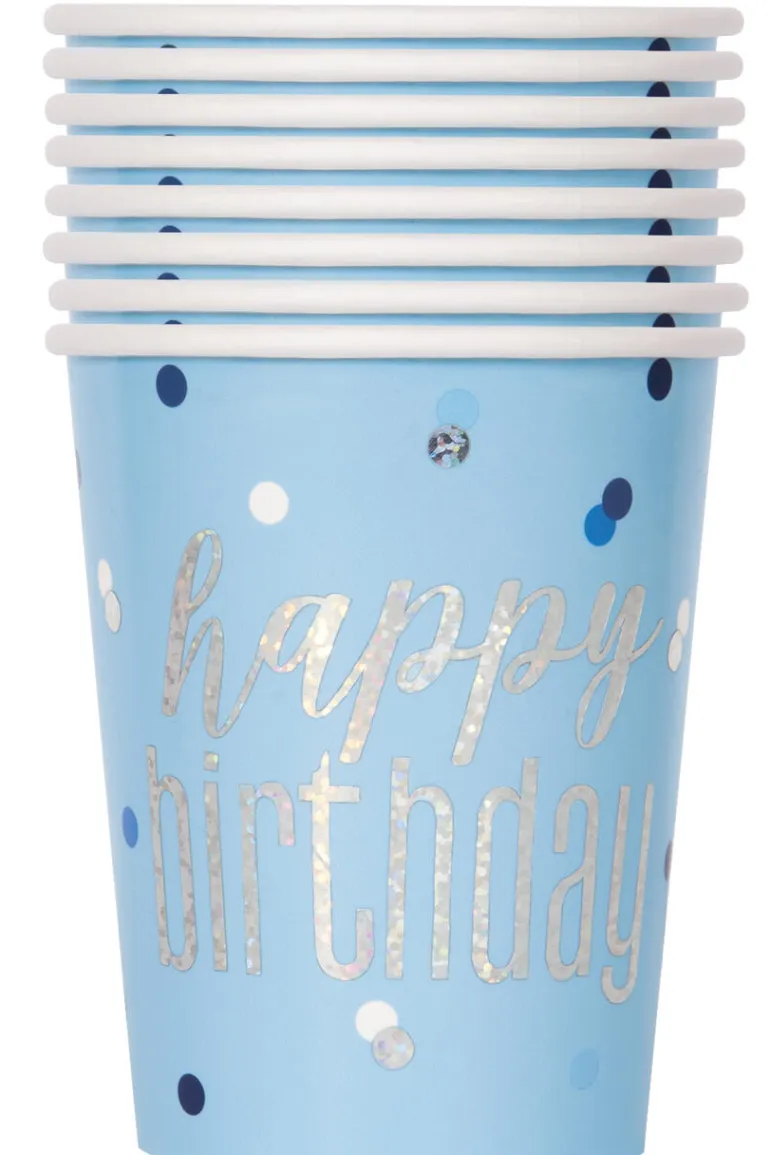Kopper - "Happy Birthday" - Blå og Sølv