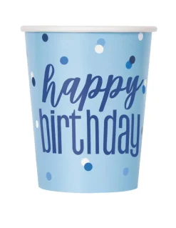 Kopper - "Happy Birthday" - Blå & Sølv