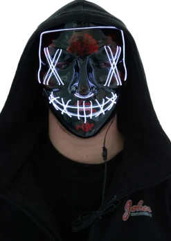 LED Maske - Horror - Hvit - 3 modus