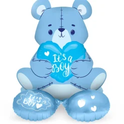 Lyseblå teddybjørn - "Its a Boy"