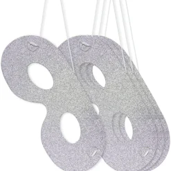 Masker - Metallic Sølv - Papp