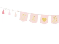 "Oh Baby" banner m/tassels - Lys Rosa