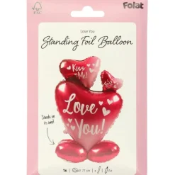 Ombre Love - 3 hjerter - stående ballong