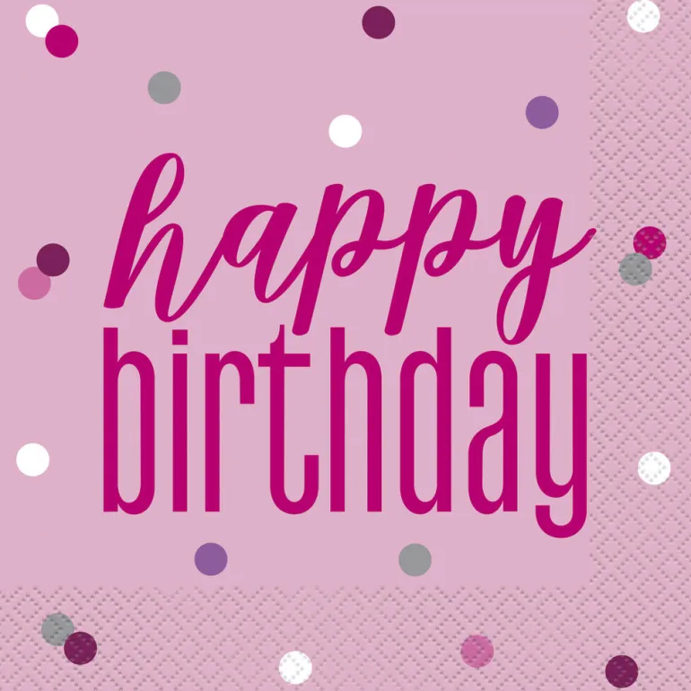 Papirservietter - "Happy Birthday"