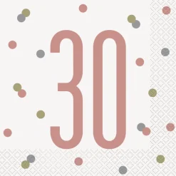 Papirservietter - 30 År - Rosegull