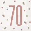 Papirservietter - 70 År - Rosegull