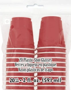 Plast Rød Shotteglass