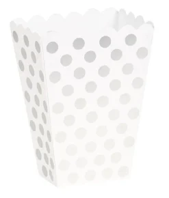 Popcorn Box - Sølv Dots