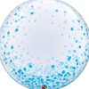 Premium Bubbleballong - Blå Konfetti