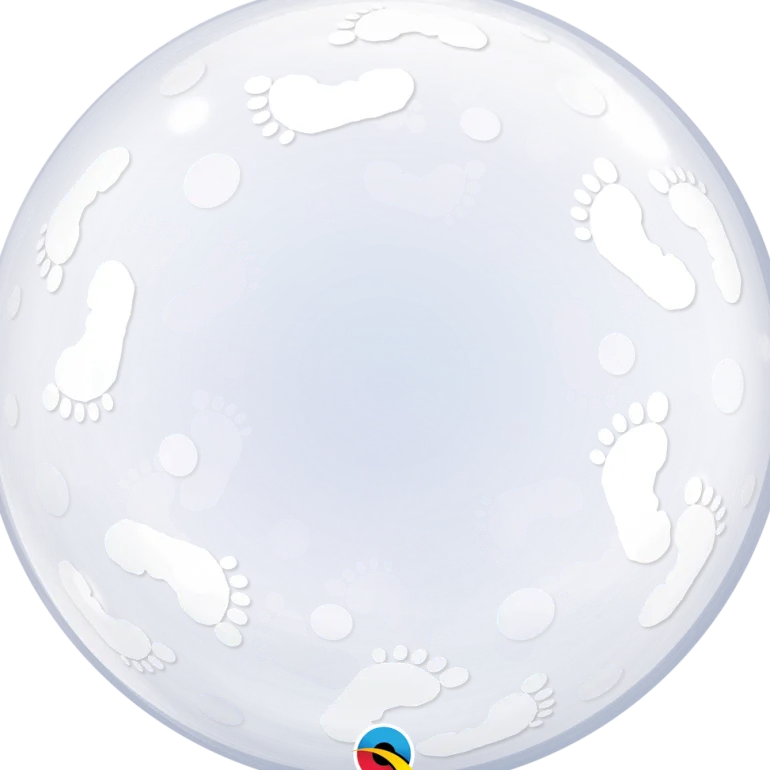 Premium Bubbleballong - Hvite Fotavtrykk