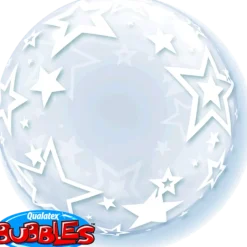 Premium Bubbleballong - Hvite Stjerner