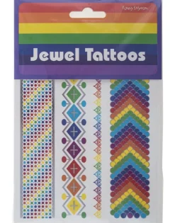 Rainbow glitter tattoos - 3 assorterte