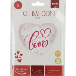 Rosa hjerteballong - "Love"