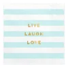 Servietter - "Live Laugh Love" - Lys Blå