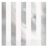 Servietter -  Metallic Sølv Striper