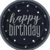 Sort & Sølv Glitz - "Happy Birthday"